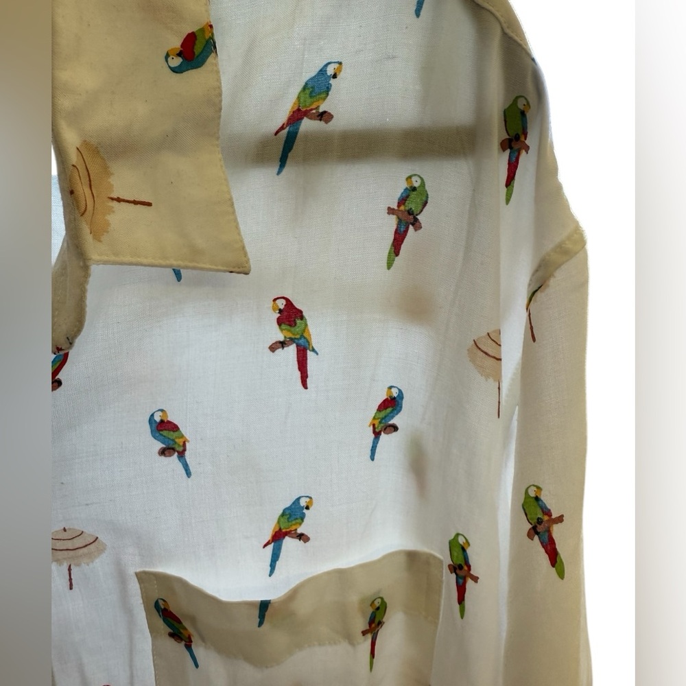 Kenny Flowers The Parrots and Palapas Men's Shirt - Picture 6 of 9
